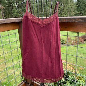 Christopher & Banks Ladies size Large Burgandy Wine Adjustable Strap Tanktop